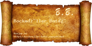 Bockmüller Bató névjegykártya